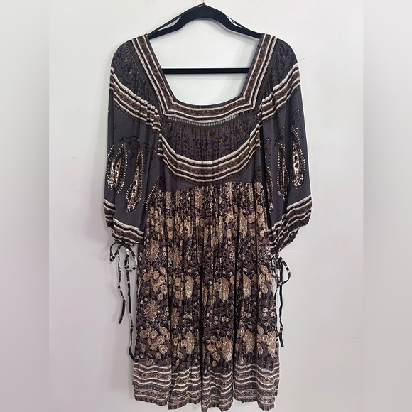 Free People Dresses & Skirts - Free People Boho Floral Paisley Peasant Dress NWT Size Medium Cottagecore Hippie